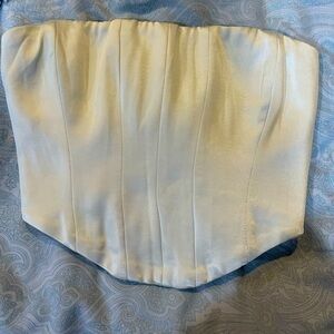 Oh Polly Cream Strapless Corset Top NWT